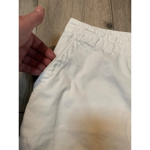 L.L. Bean Women’s 16 Petite Cream Cotton OXK49 Cropped Pants Tiny Stain - Picture 6 of 7